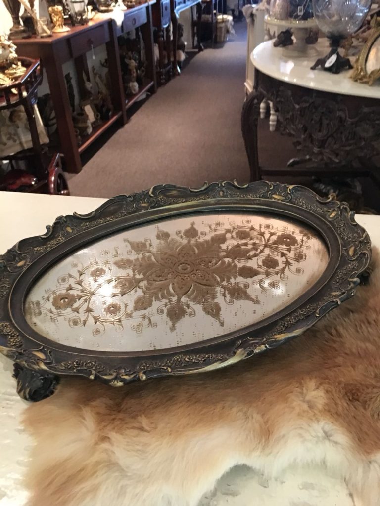 Suradam mat Onvermijdelijk barok dienblad bruin bewerkte spiegel | Angelas Kroonjuweeltje