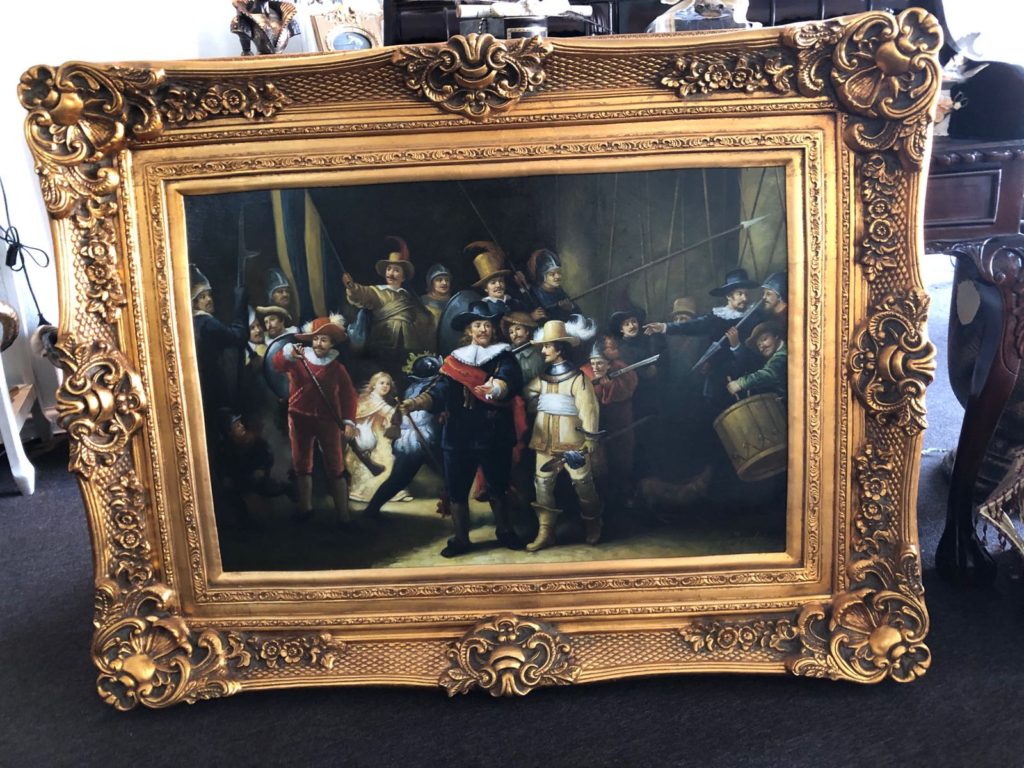 gouden barok schilderij met nachtwacht Angelas Kroonjuweeltje