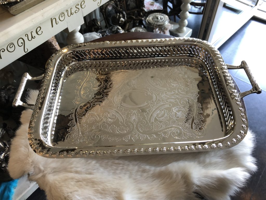 Dienblad zilver handvaten Angelas Kroonjuweeltje